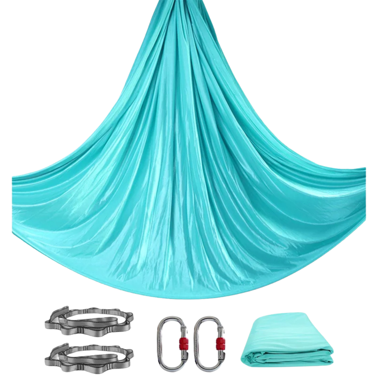 Aerial Yoga Hammock Set with 5m Fabric, Carabiners and Daisy Chain for Home Gym and Pilates Training