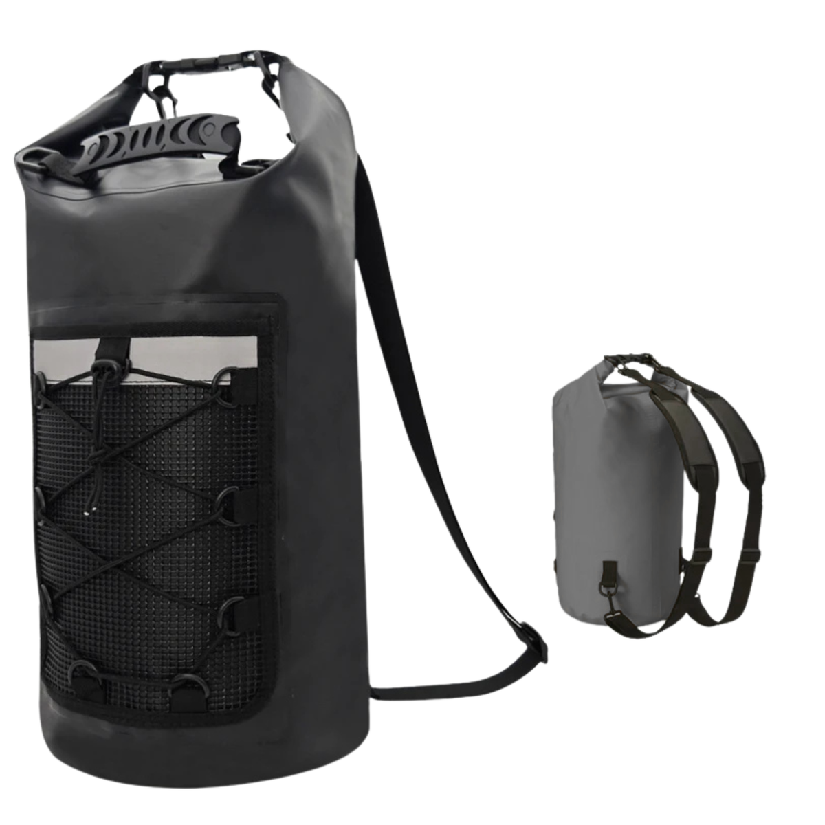 40L Black Waterproof Dry Bag Backpack – PVC Swimming & Kayaking Storage Bag