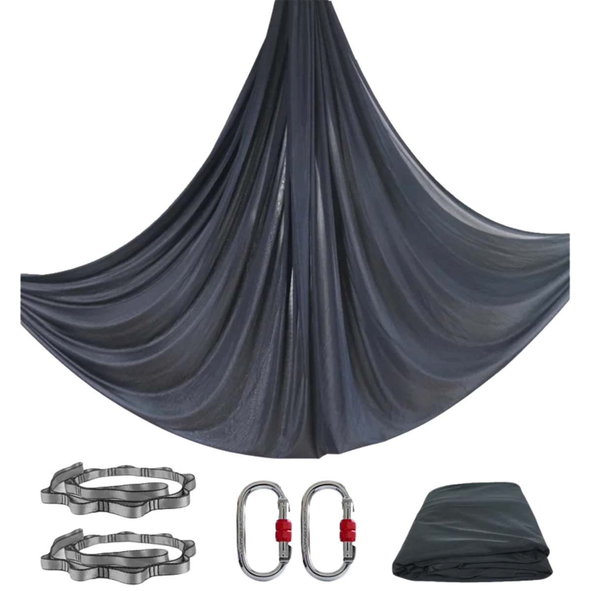Aerial Yoga Hammock Set with 5m Fabric, Carabiners and Daisy Chain for Home Gym and Pilates Training