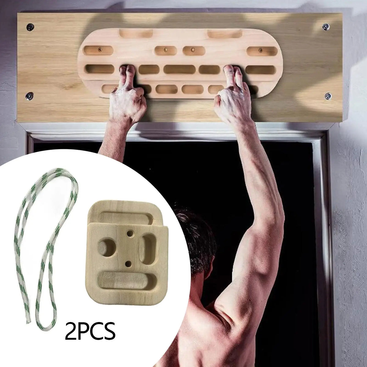 Wooden Climbing Fingerboard – Hang Board for Grip & Upper Body Training