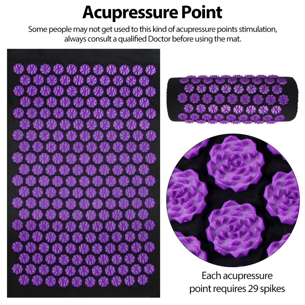 Lotus Spike Acupressure Massage Mat Set – Neck, Back & Foot Relaxation