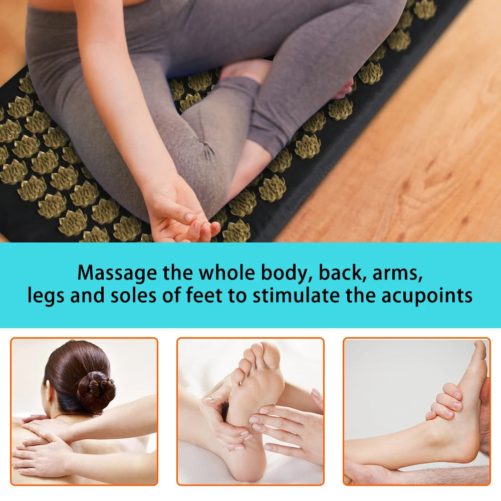 Lotus Spike Acupressure Massage Mat – Neck, Back & Foot Relaxation Mat