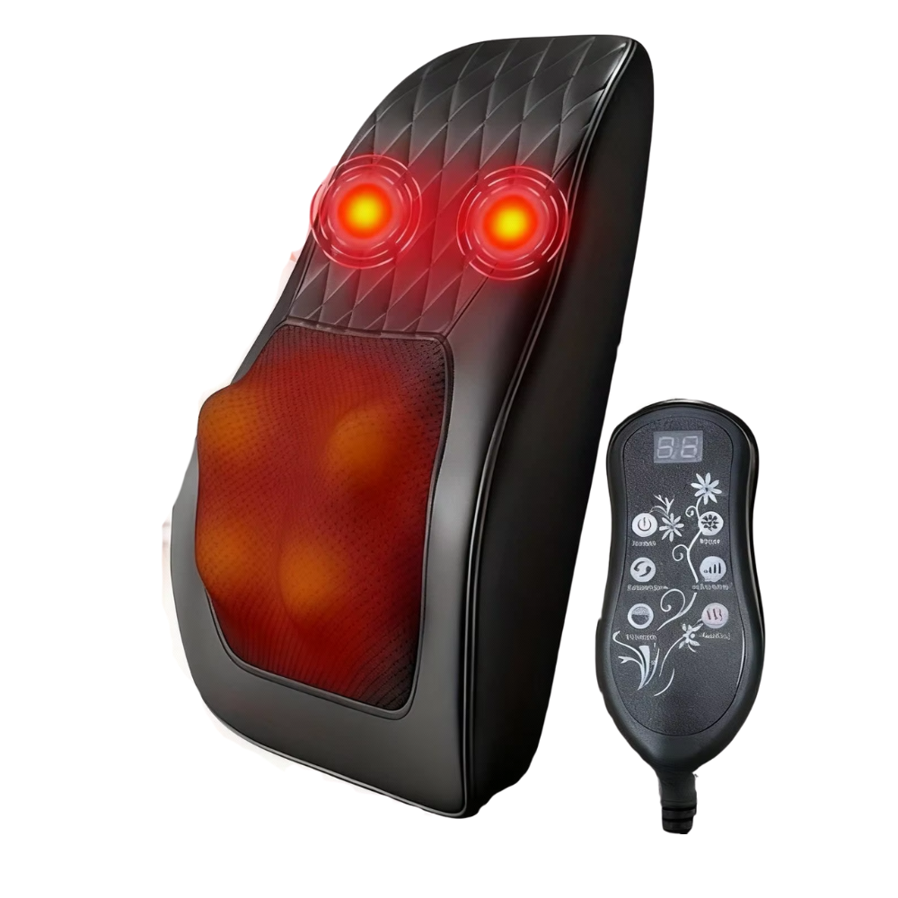Electric Shiatsu Neck & Back Massage Pillow with Vibration for Home or Car Use
