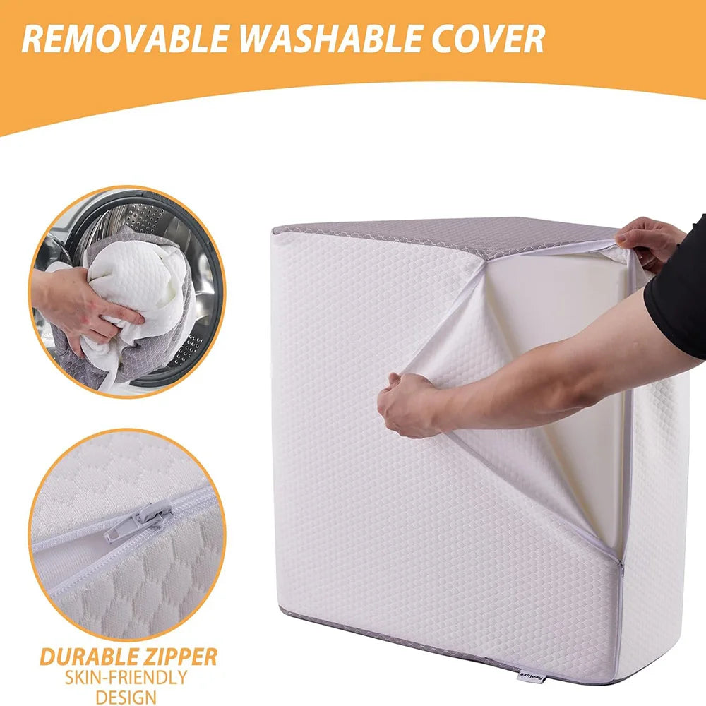 Memory Foam Leg Elevation Wedge Pillow for Sleeping & Recovery