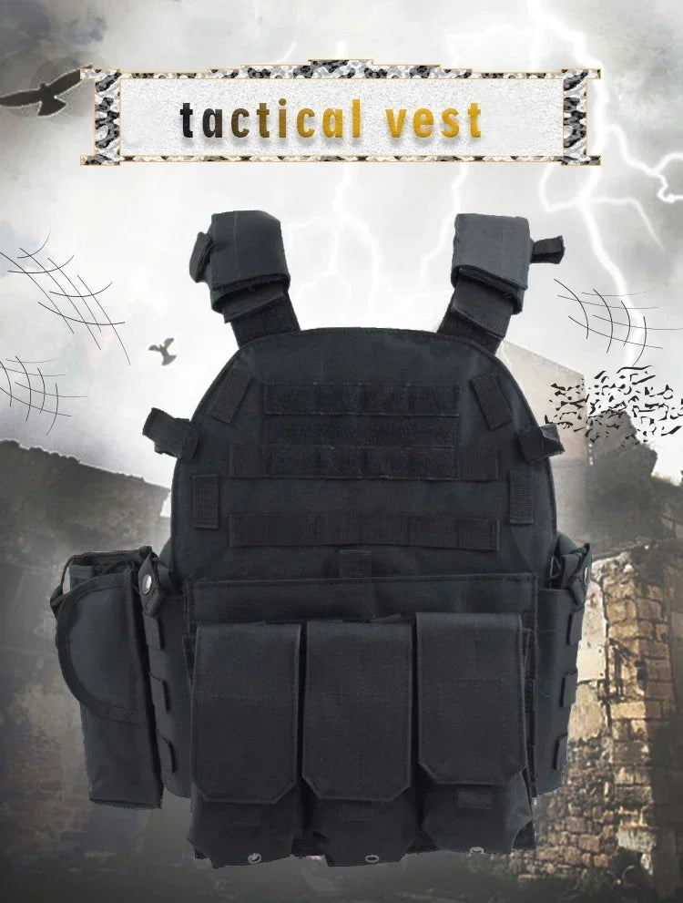 Tactical Molle Vest with Adjustable Straps – Outdoor Training & Utility Gear