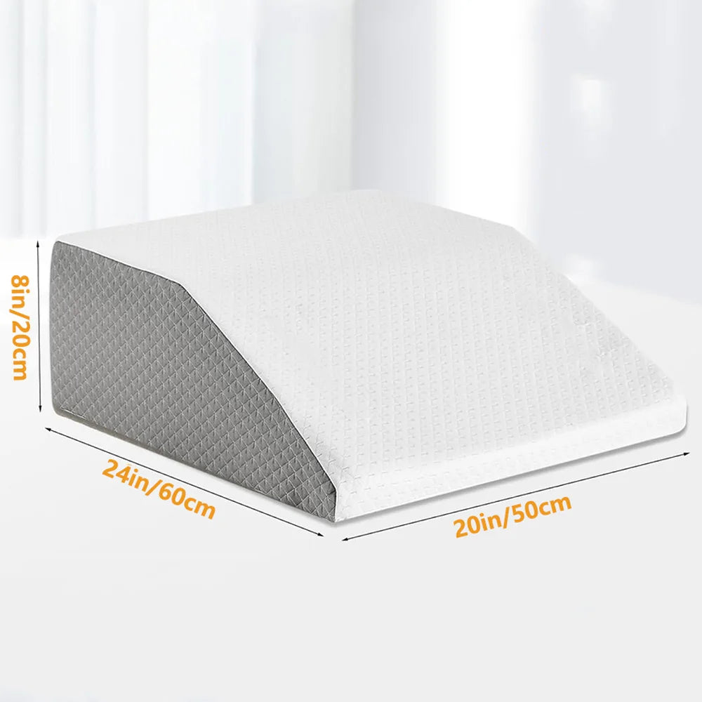 Memory Foam Leg Elevation Wedge Pillow for Sleeping & Recovery