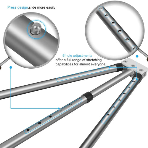 3 Bar Adjustable Leg Stretcher – Stainless Steel Split Stretching Machine with 6 Hole Adjustment