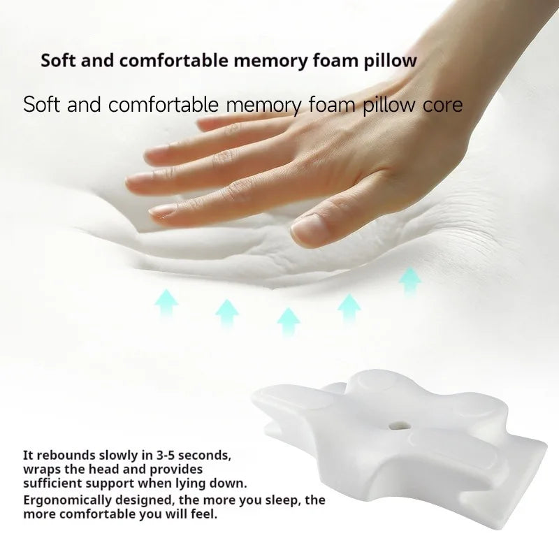 Memory Foam Cervical Pillow 2-in-1 Ergonomic Contour Neck Support Pillow for Side & Back Sleepers