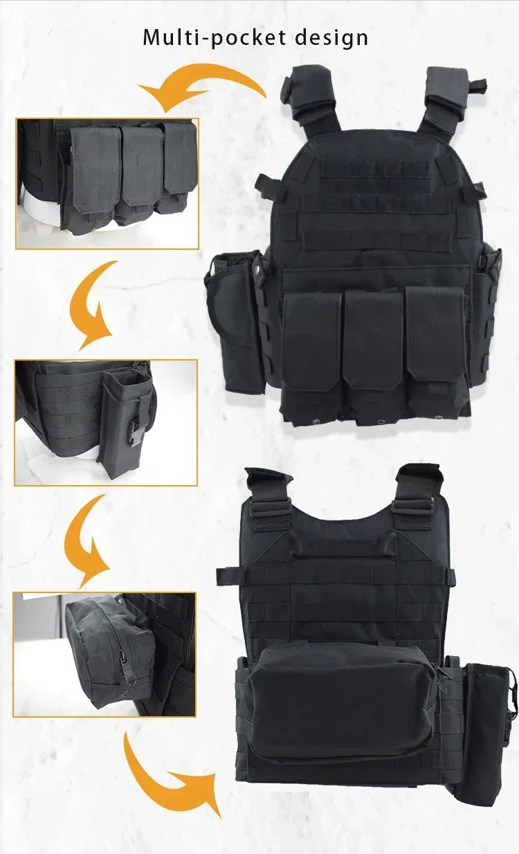 Tactical Molle Vest with Adjustable Straps – Outdoor Training & Utility Gear