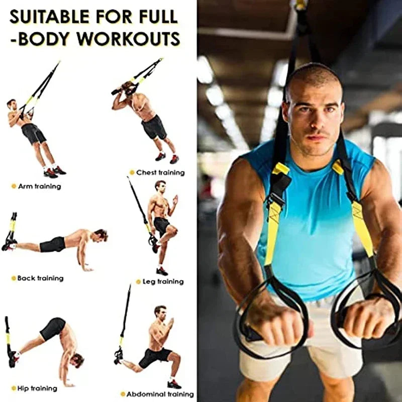 Adjustable Suspension Training Belt – Full Body Resistance Rope for Yoga & Fitness Workouts