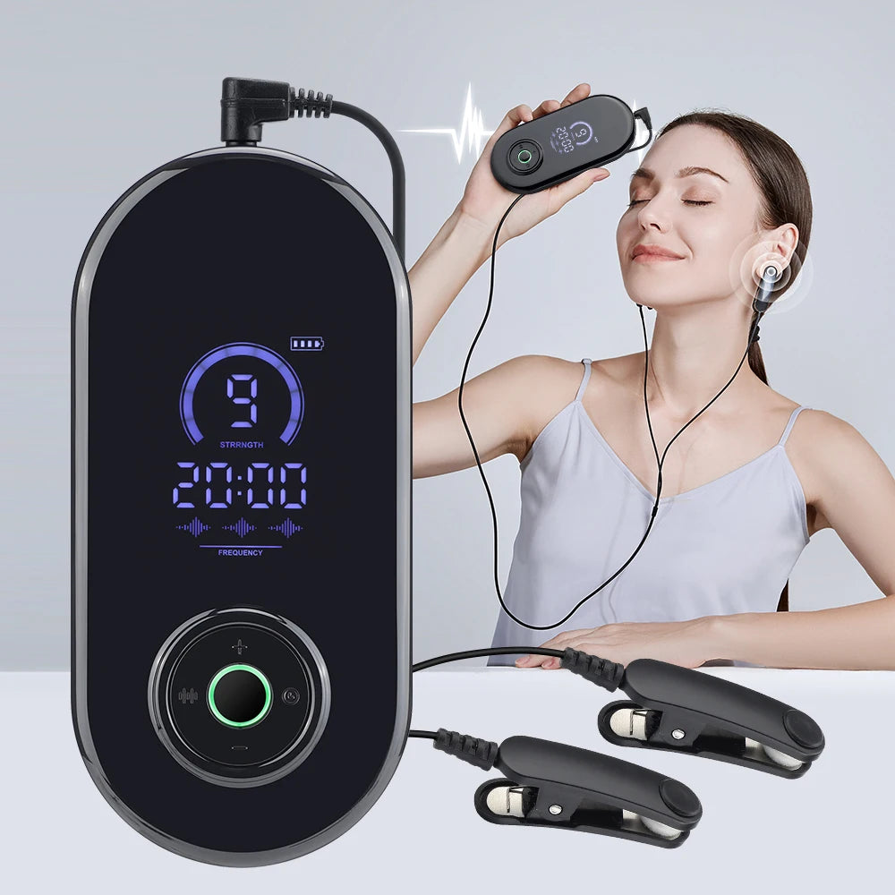 Rechargeable Ear Clip CES Sleep Aid Device for Insomnia and Anxiety Relief with 9 Intensity Levels
