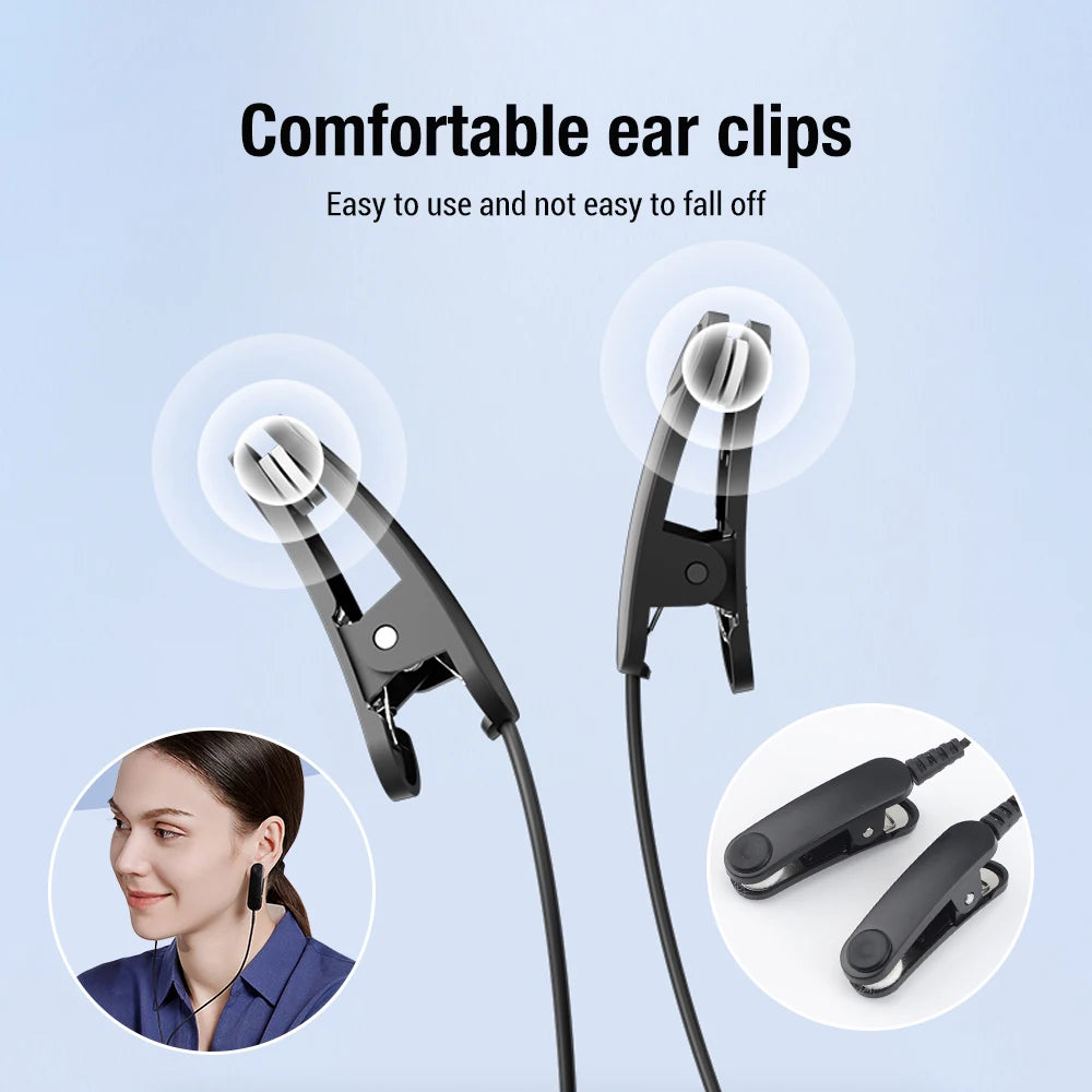 Rechargeable Ear Clip CES Sleep Aid Device for Insomnia and Anxiety Relief with 9 Intensity Levels