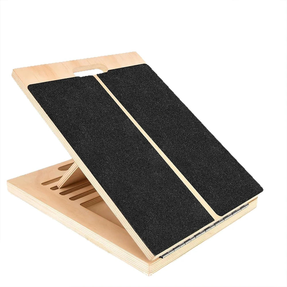 Foldable Wooden Slant Stretch Board for Calf & Ankle Mobility Training