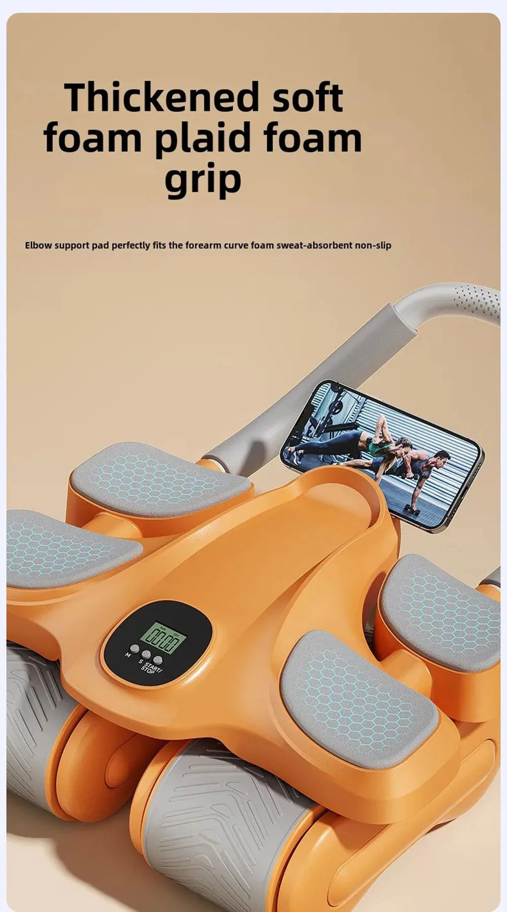 Four-Wheel Ab Roller Manual Core Workout Fitness Wheel for Home Exercise
