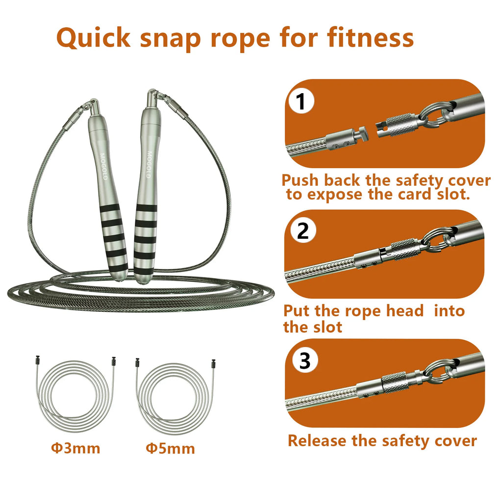 Steel Wire Speed Jump Rope – Adjustable Cross Training Fitness Skipping Rope