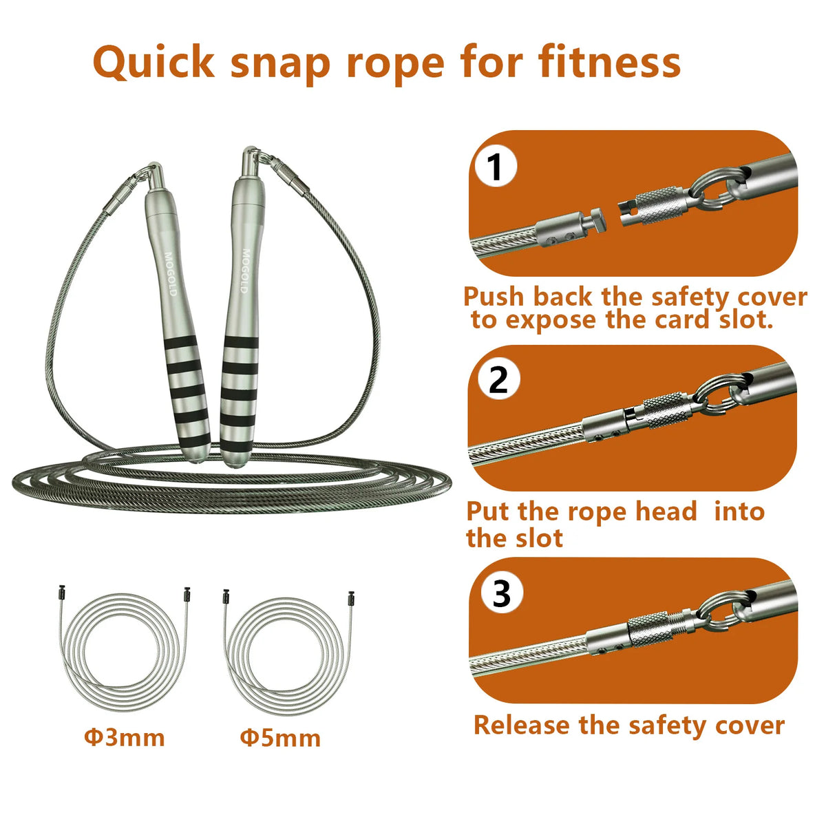 Steel Wire Speed Jump Rope – Adjustable Cross Training Fitness Skipping Rope