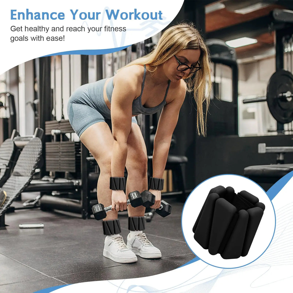 Wrist & Ankle Pilates Weights – Set of 2 (1LB/2LB Each) for Home & Fitness Workouts