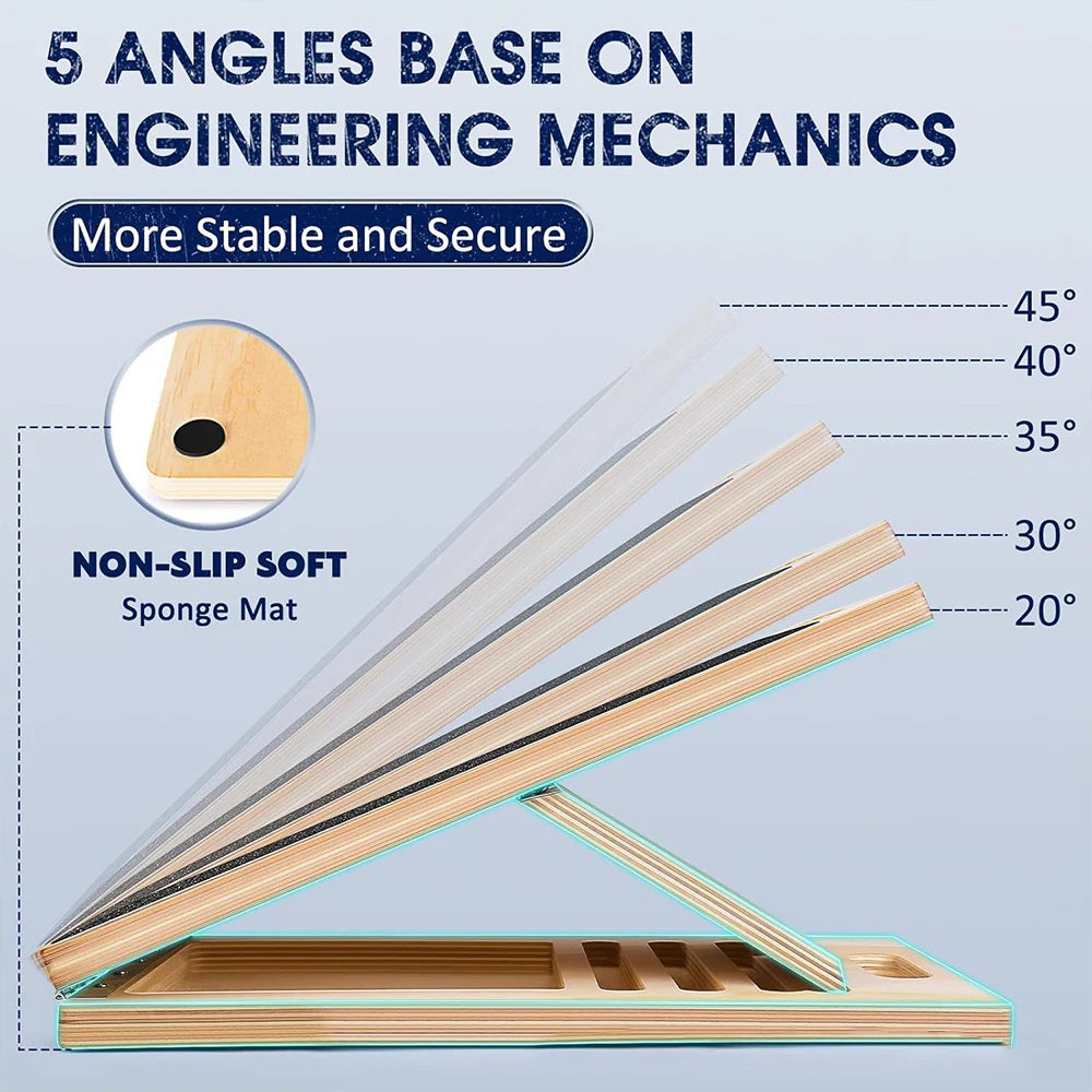 Foldable Wooden Slant Stretch Board for Calf & Ankle Mobility Training