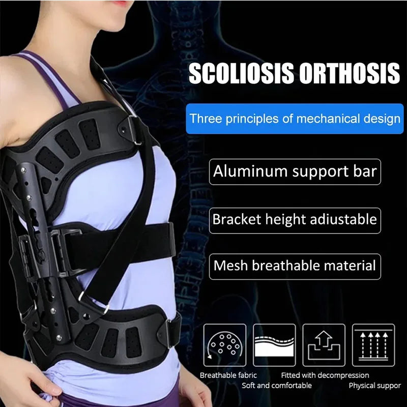 Adjustable Back Support Brace – Aluminium Alloy Posture Support Strap
