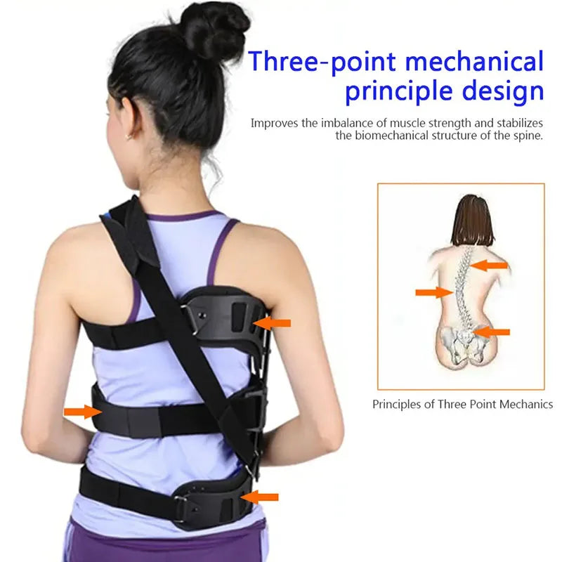 Adjustable Back Support Brace – Aluminium Alloy Posture Support Strap