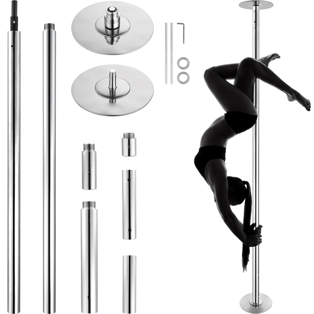 45mm Spinning and Static Dancing Pole Kit Portable Removable Stainless Steel Pole