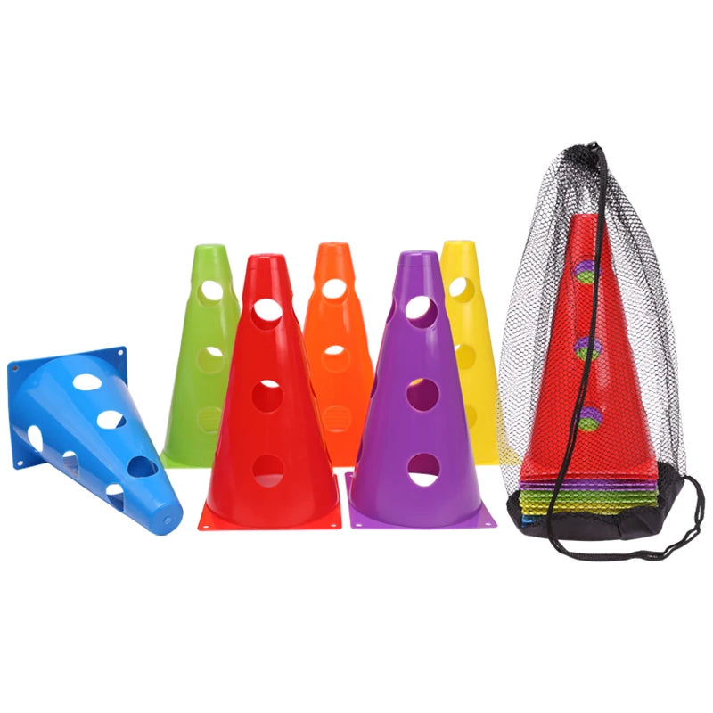 12-Pack Durable Agility Training Cones – Football & Sports Marker Cones for Speed, Coordination & Drills