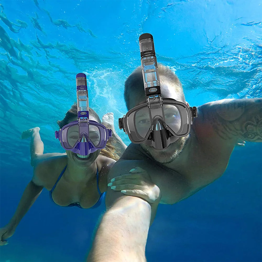 Half Face Snorkeling Mask Set Anti-Fog Scuba Diving Swimming Mask for Adults