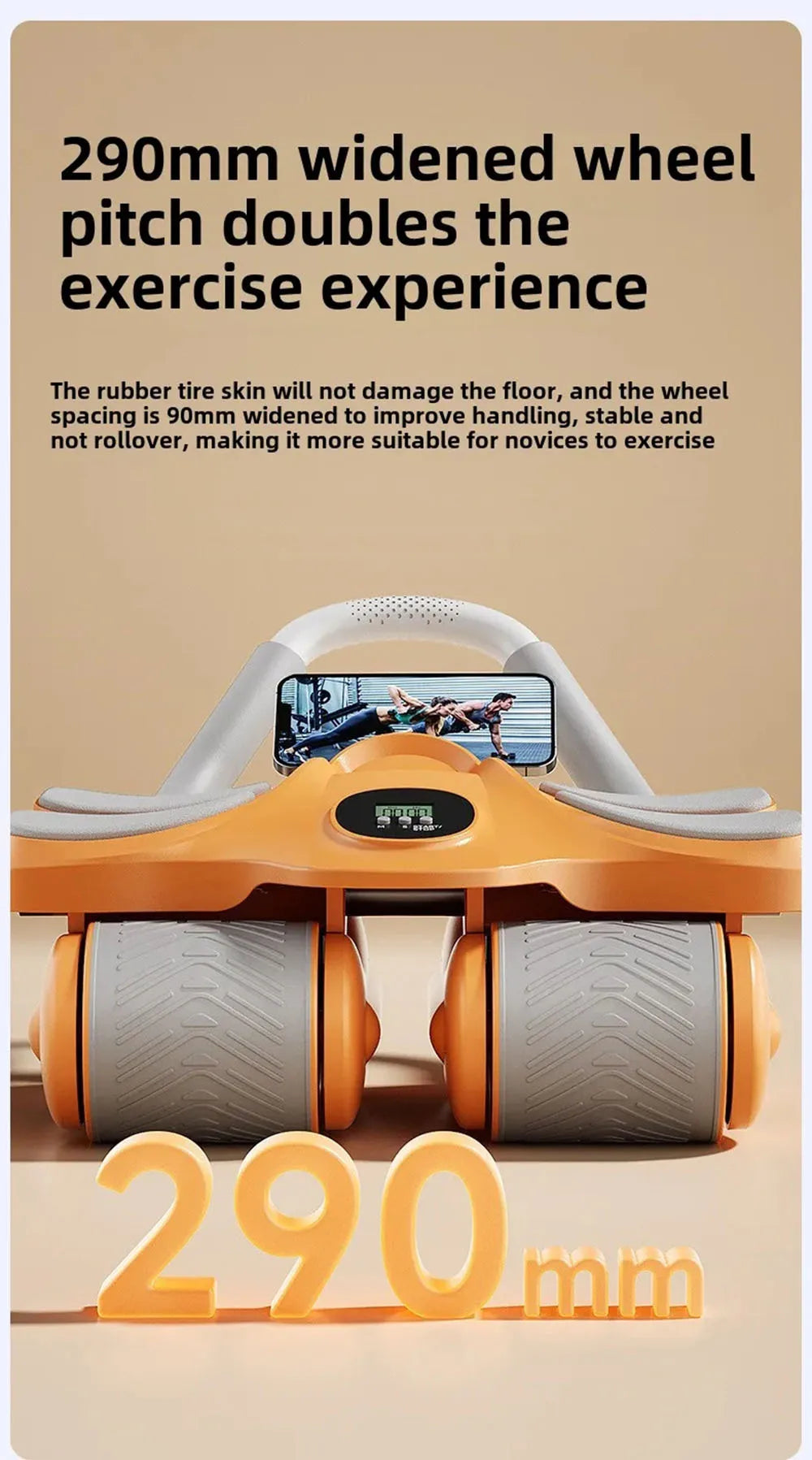 Four-Wheel Ab Roller Manual Core Workout Fitness Wheel for Home Exercise