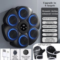 Smart Music Boxing Wall Target with LED Response Training for Home Fitness Black