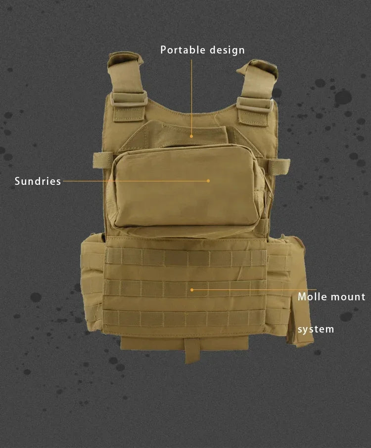 Tactical Molle Vest with Adjustable Straps – Outdoor Training & Utility Gear