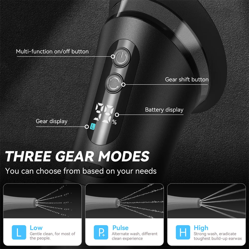 Electric Ear Cleaning System with Water Irrigation and 3 Pressure Settings