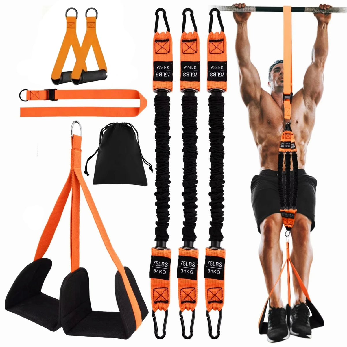 Pull Up Assistance Bands Set Resistance Strap for Pull-ups Assist for Men Women Hanging Training Chin-up Workout Body Stretching
