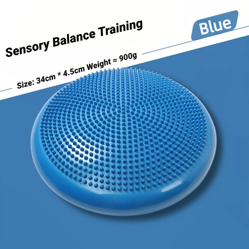 Blue Inflatable Balance Cushion – Thickened Anti-Slip Yoga & Workout Stability Pad