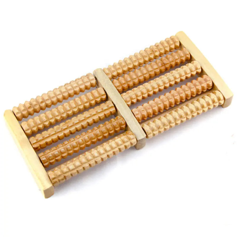 Colorful Wooden Foot Massager Roller – Manual Reflexology Massage Tool