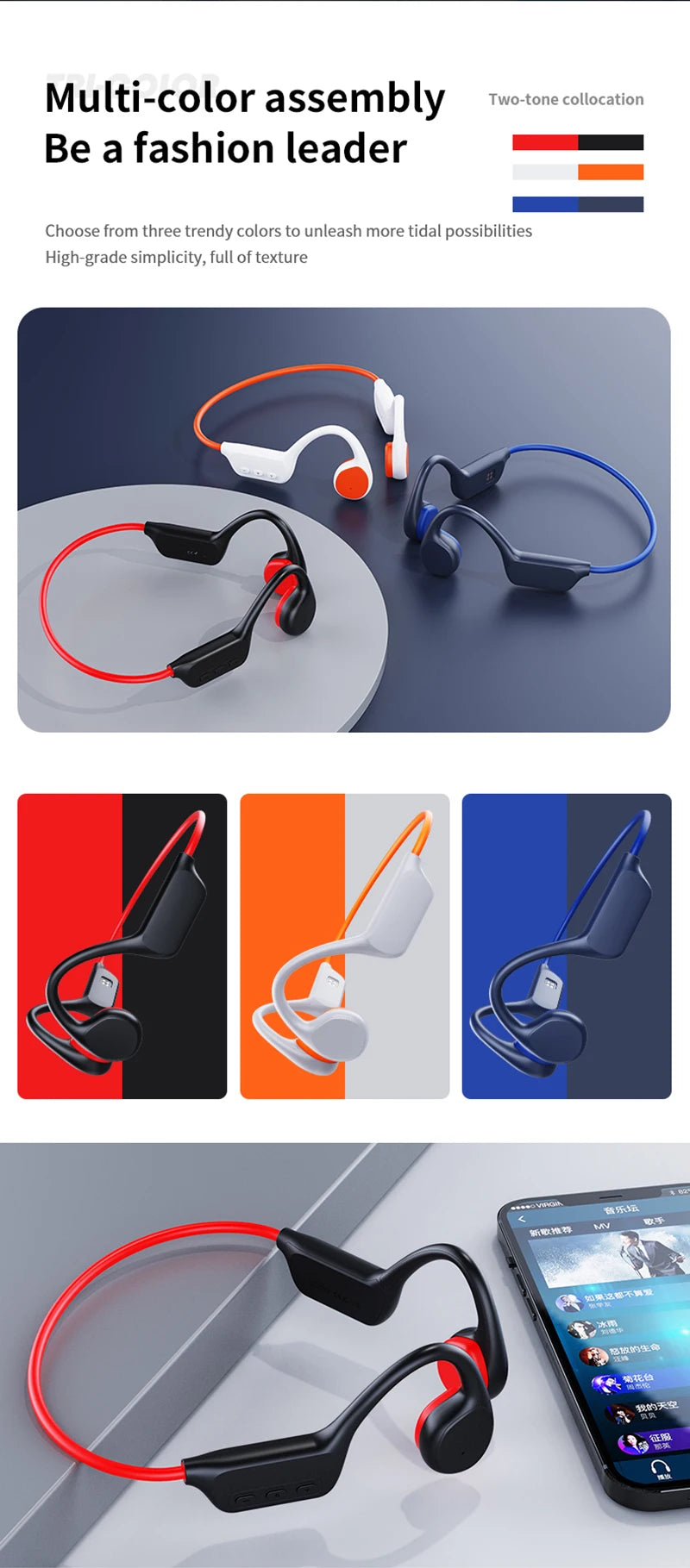 Bone Conduction Wireless Headset – IPX8 Waterproof Bluetooth 5.3 Swimming Headphones with 32GB Storage