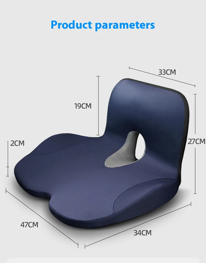 L-Shaped Memory Foam Seat Cushion for Office Chair – Anti-Slip, Pressure-Reducing Hip & Waist Support