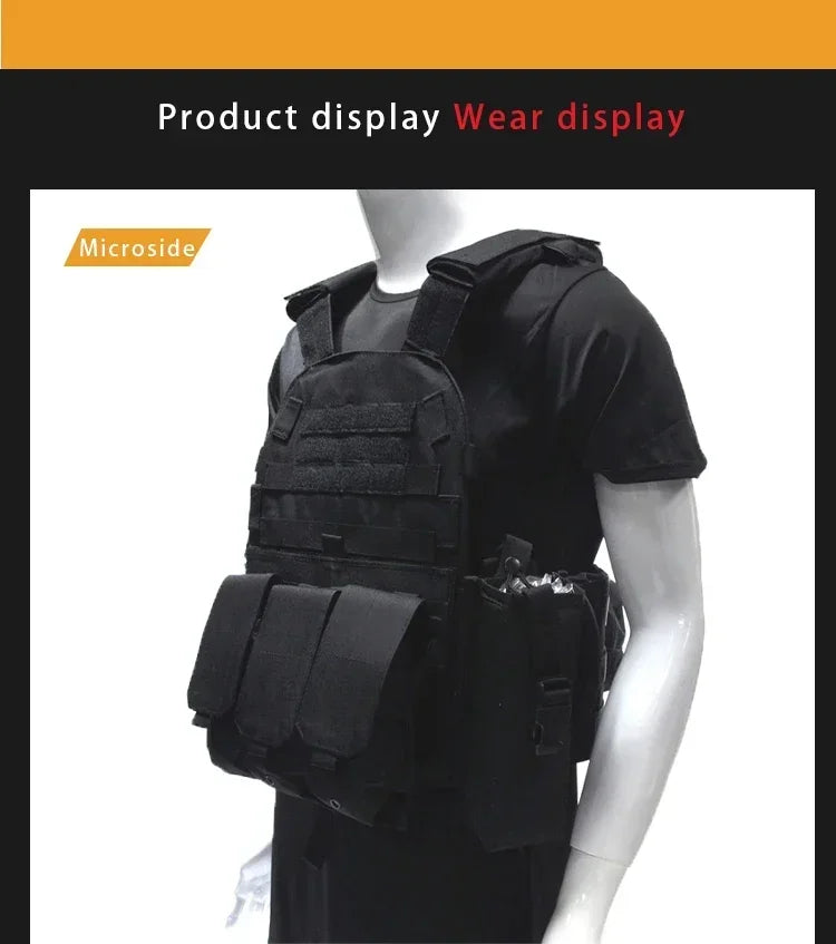 Tactical Molle Vest with Adjustable Straps – Outdoor Training & Utility Gear