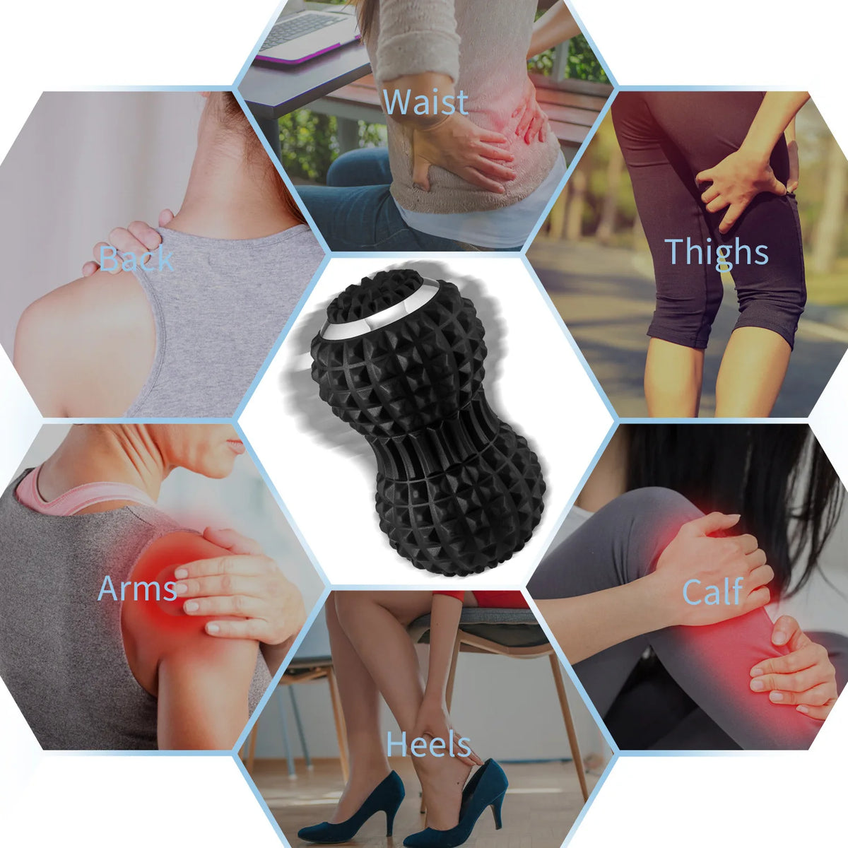 Electric Vibrating Peanut Massage Ball Foam Roller – USB Rechargeable 4-Speed Fitness Massager