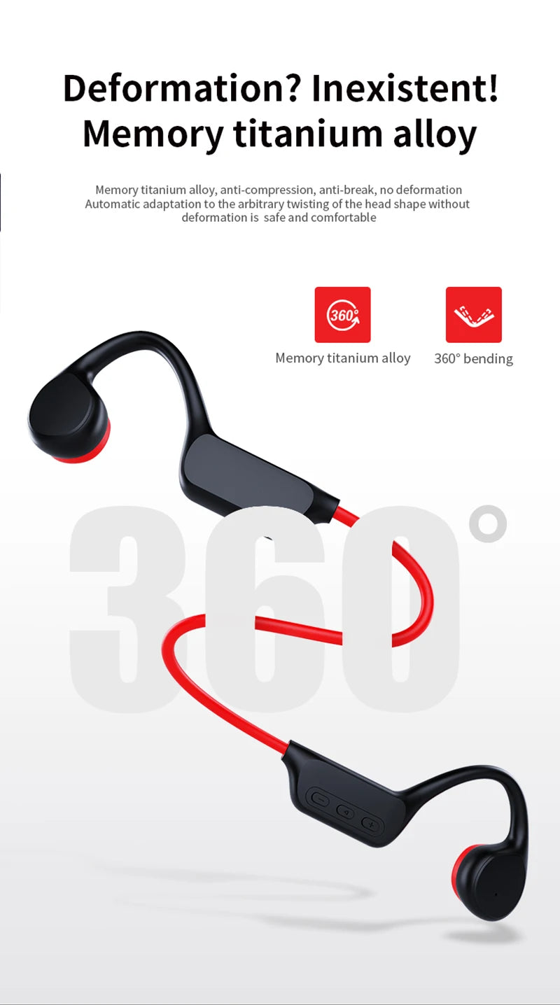 Bone Conduction Wireless Headset – IPX8 Waterproof Bluetooth 5.3 Swimming Headphones with 32GB Storage