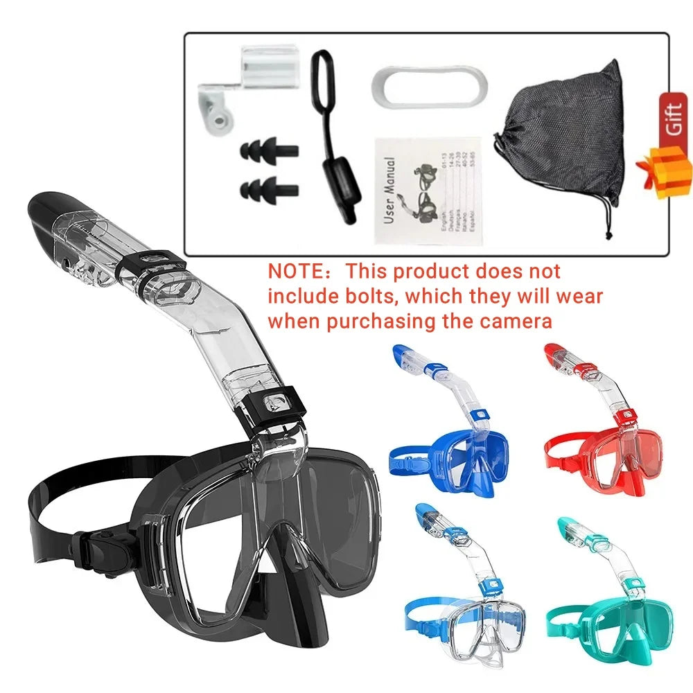 Half Face Snorkeling Mask Set - Anti-Fog Scuba Diving Swimming Mask for Adults