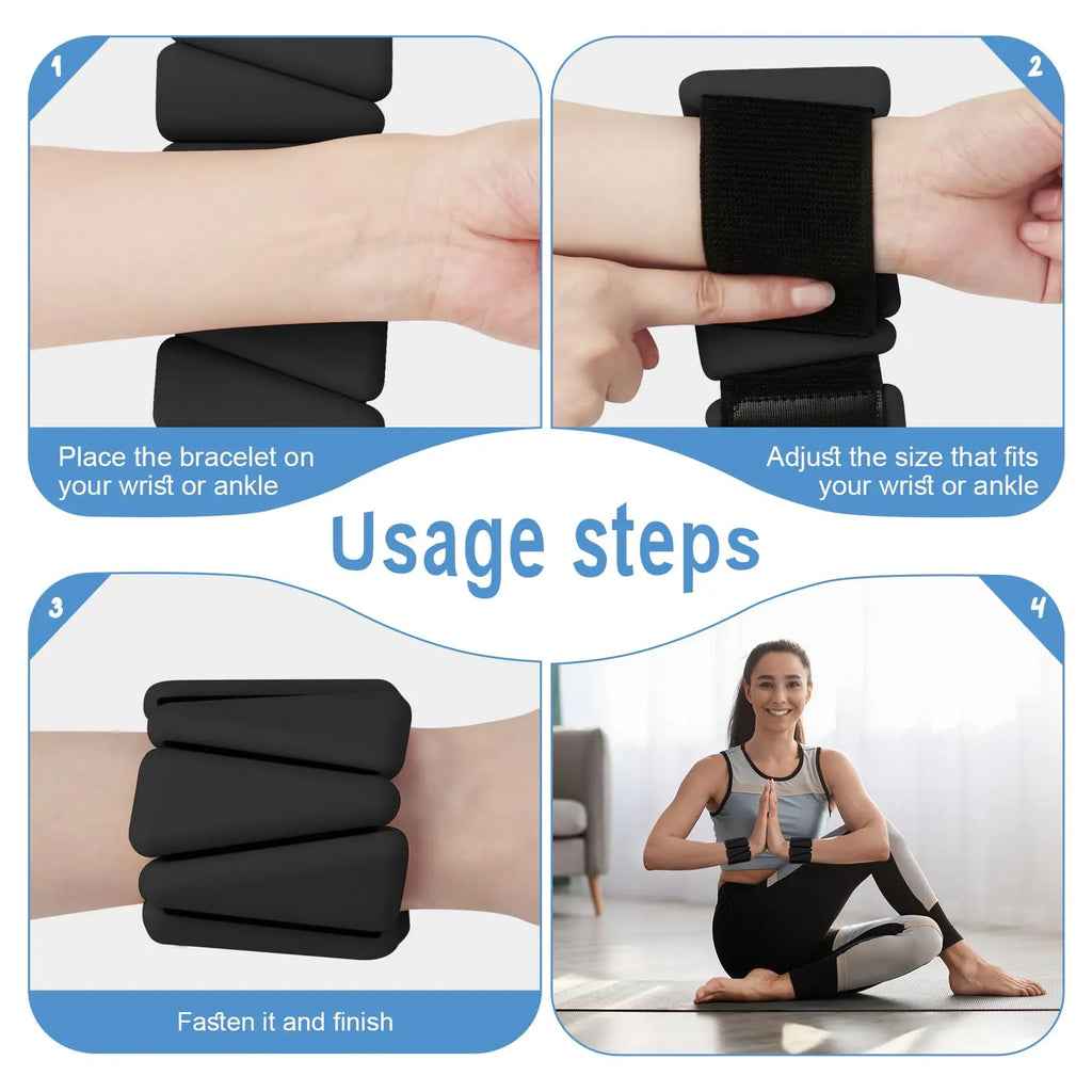 Wrist & Ankle Pilates Weights – Set of 2 (1LB/2LB Each) for Home & Fitness Workouts