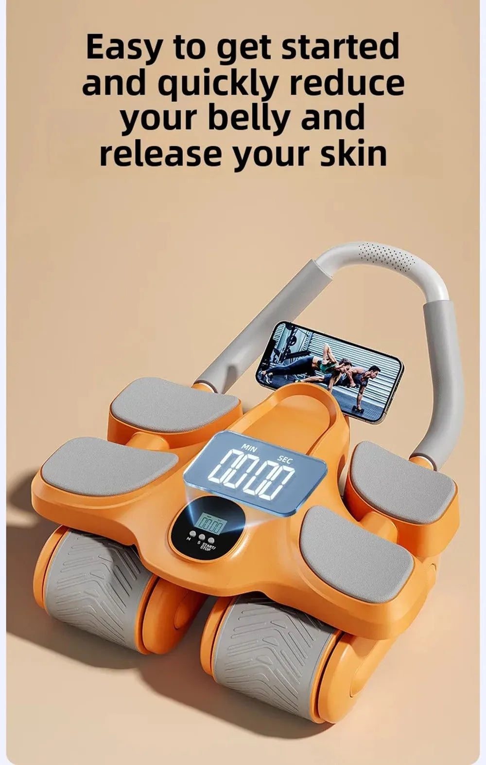 Four-Wheel Ab Roller Manual Core Workout Fitness Wheel for Home Exercise