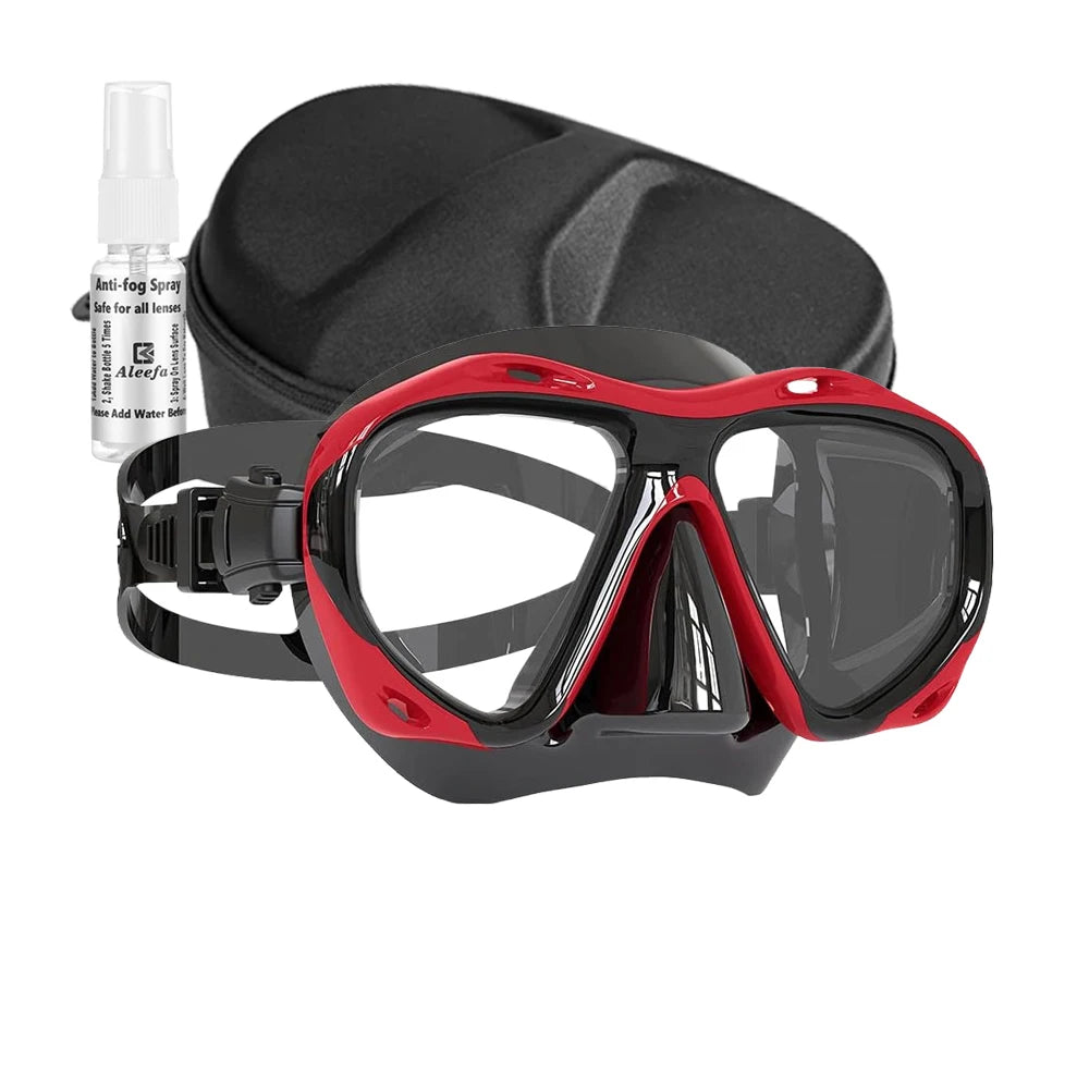 Prescription Diving Mask (+1.0 to +5.0) – Tempered Glass Anti-Fog Scuba Mask for Adults
