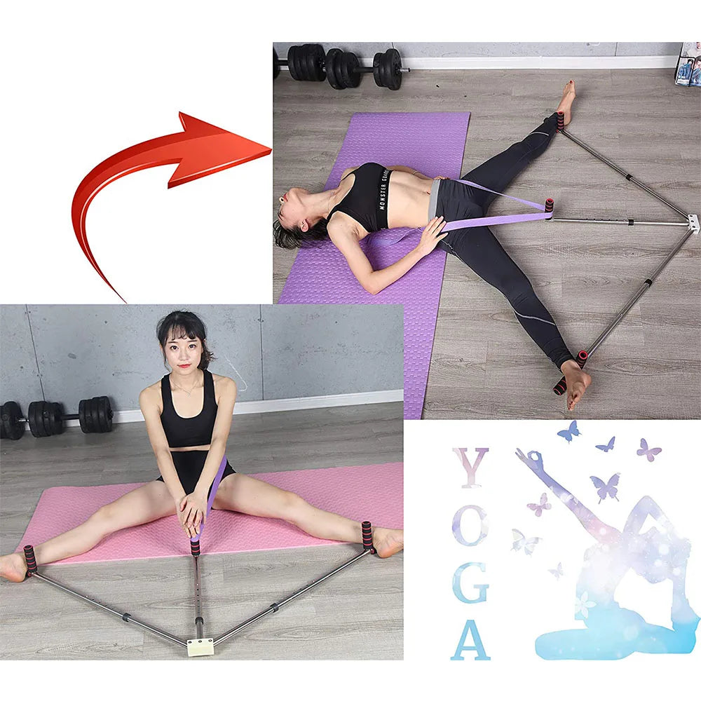 3 Bar Adjustable Leg Stretcher – Stainless Steel Split Stretching Machine with 9 Hole Adjustment