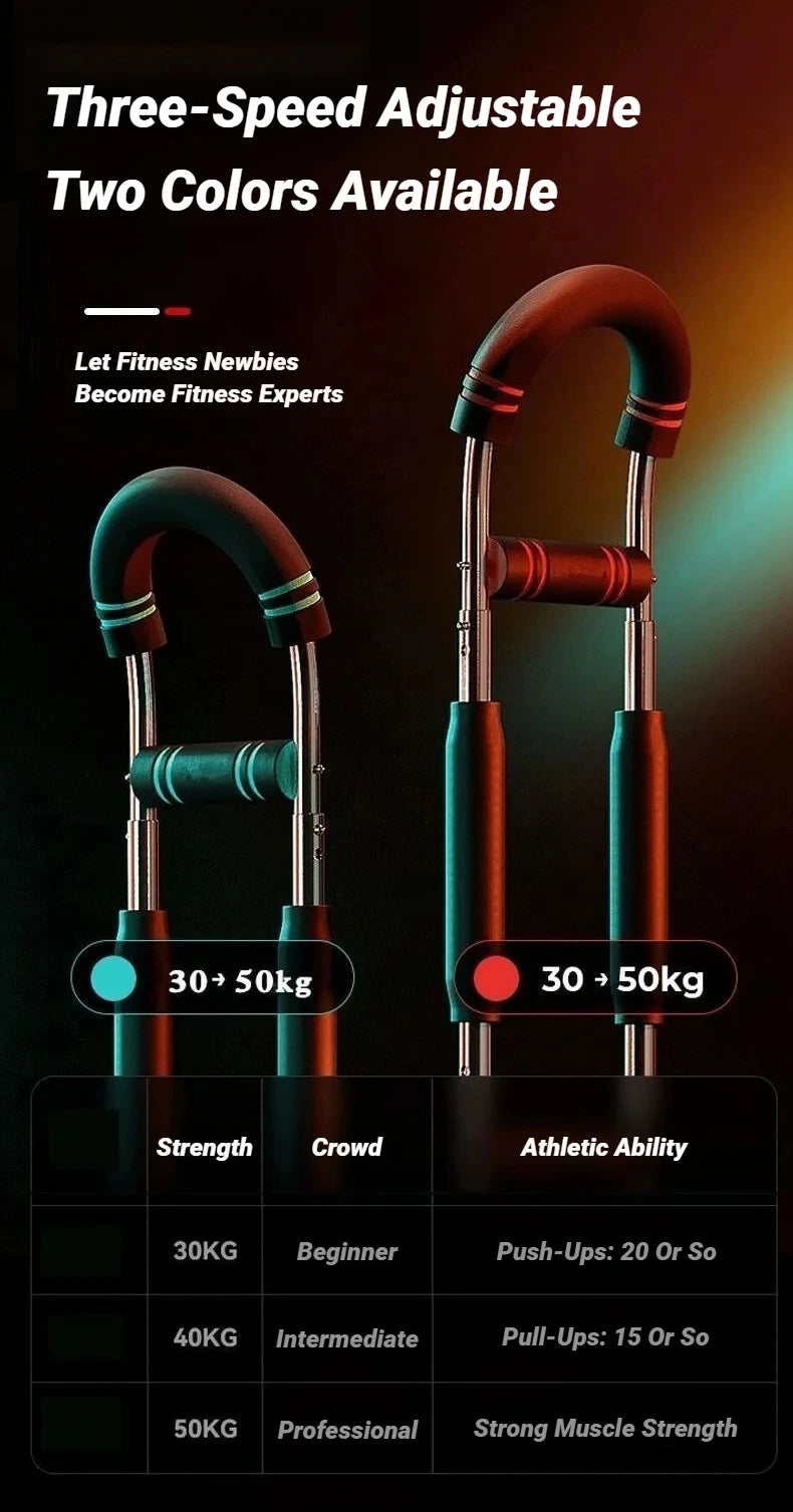 Adjustable U-Shaped Arm Exerciser – Spring Workout Bar with Foam Handles