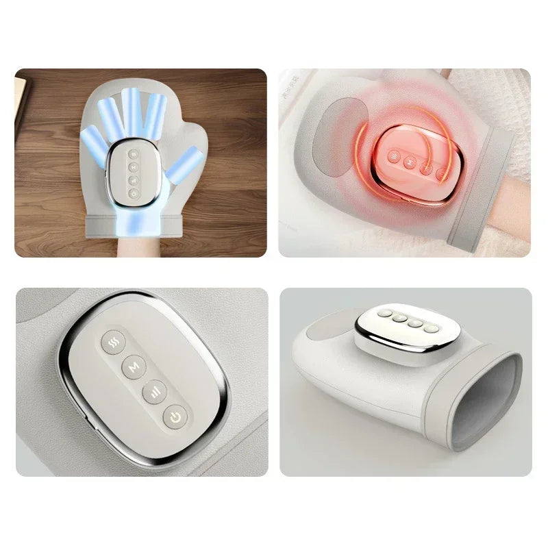 Electric Hand Massager with Heat & Vibration – Wrist & Finger Kneading Gloves for Carpal Tunnel Relief