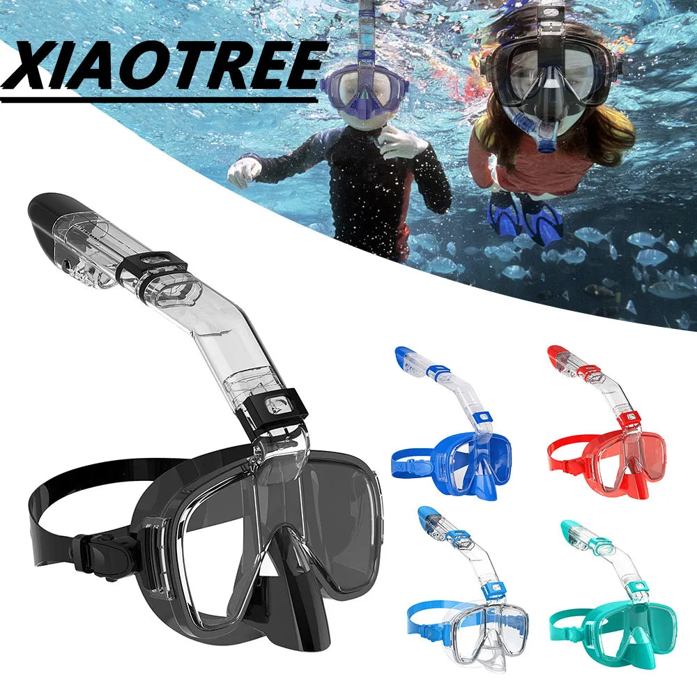 Half Face Snorkeling Mask Set Anti-Fog Scuba Diving Swimming Mask for Adults