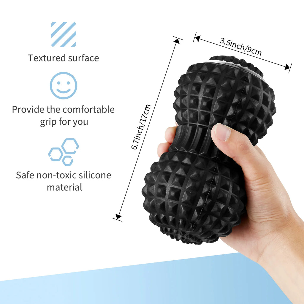 Electric Vibrating Peanut Massage Ball Foam Roller – USB Rechargeable 4-Speed Fitness Massager
