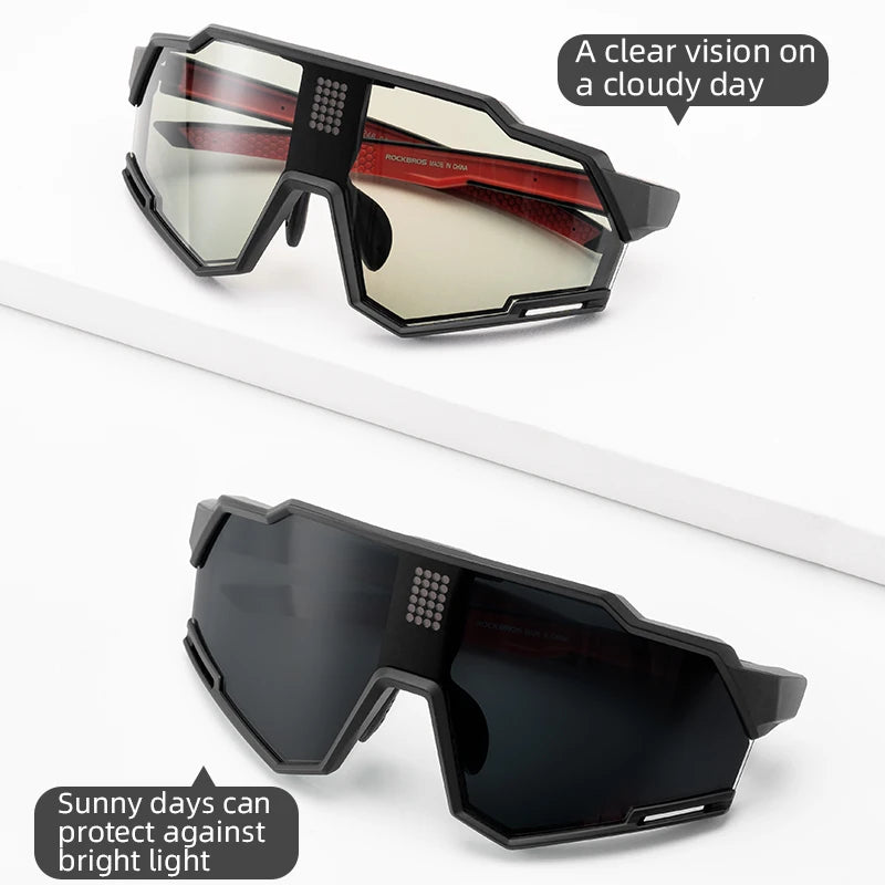 Photochromic Polarized Cycling Glasses – Sports Bike Sunglasses for Outdoor Riding