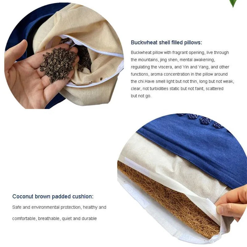 Acupressure Massage Mat and Pillow Set Natural Linen Coconut Fiber Relaxation Mat